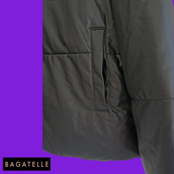 BAGATELLE Collection NEW Oversized Faux Leather Channel Quilted Jacket L - Picture 6 of 10